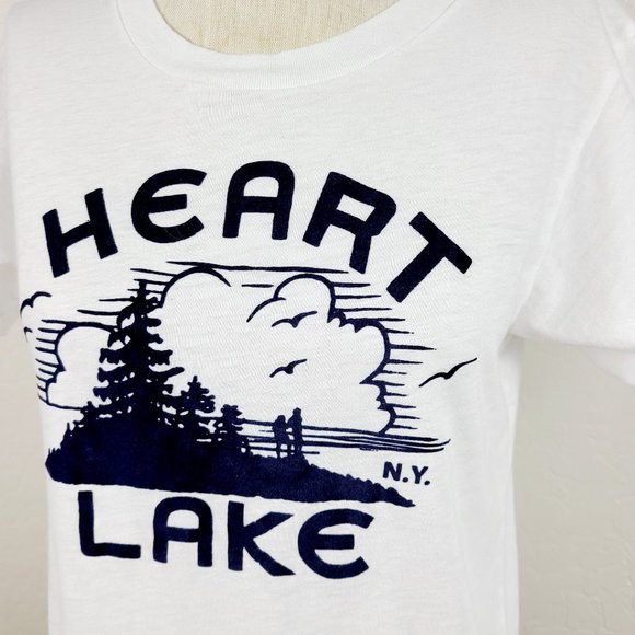 J. Crew Heart Lake Flocked Graphic T-Shirt - Picture 2 of 7
